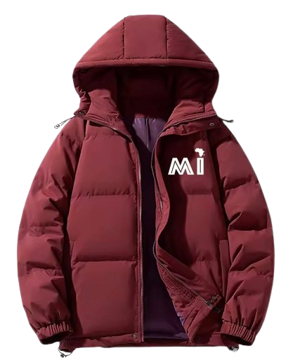 Red Wine Puffer Bubble Jacket