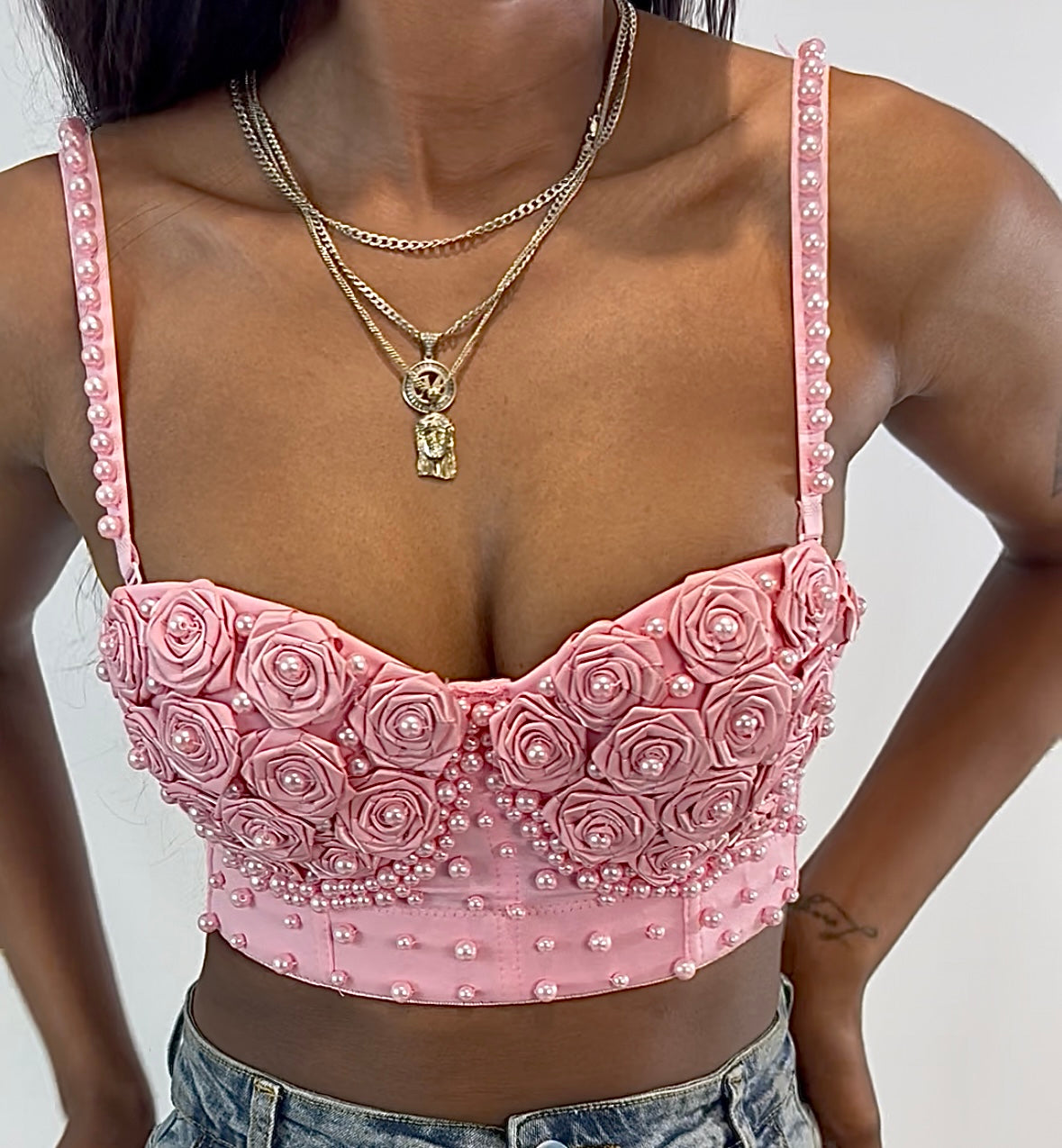 Flower & Pearl Bra